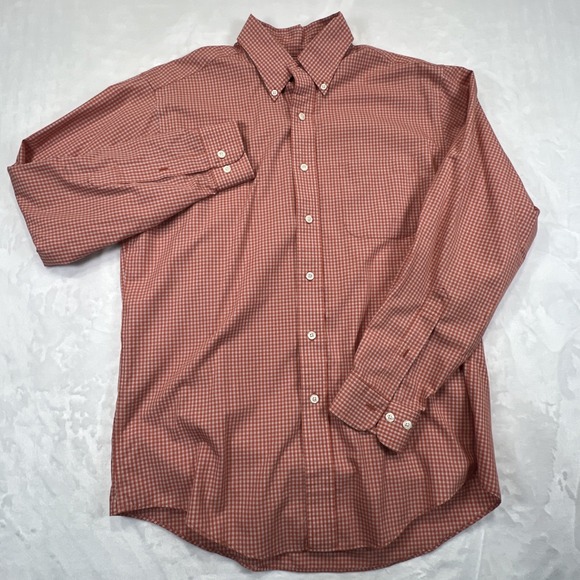 Brooks‎ Brothers,Orange/White Plaid Men's Dress Shirt  (Not sized) See Pictures - Picture 2 of 8